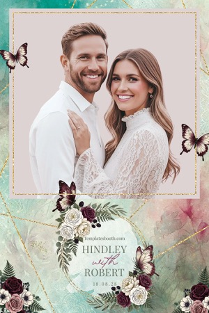 Aperçu d’un design mariage en format portrait 10x15